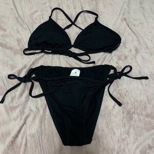 Shade & Shore Black Triangle Bikini Set